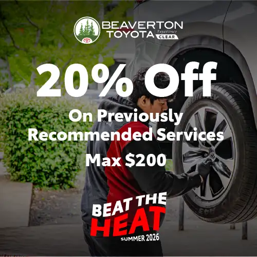 20% Off Previously Recommended Work at Beaverton Toyota