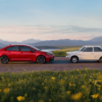 2027 Toyota Corolla an original Toyota Corolla in a flower field