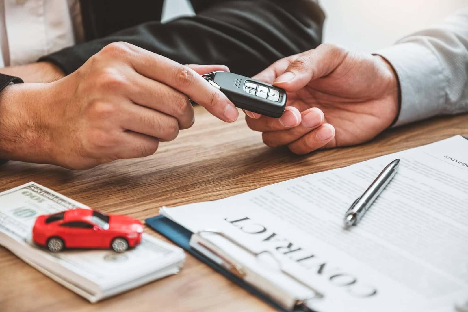 Handing over car keys