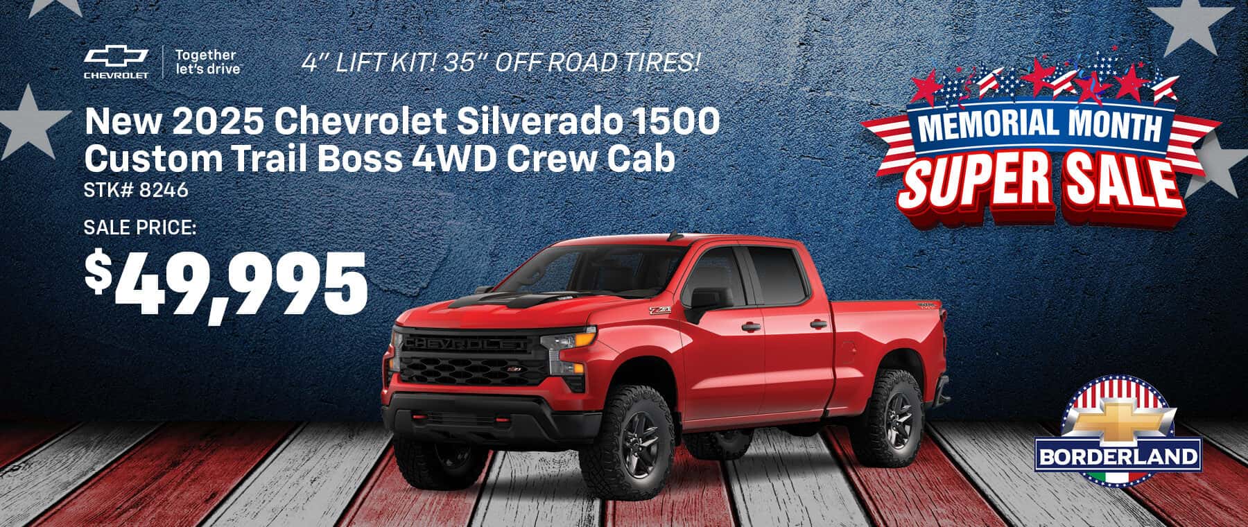 2025 Chevrolet Silverado 1500 Custom Trail Boss 4WD in Douglas, AZ