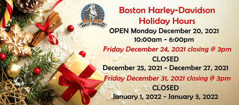 holiday hours boston harley