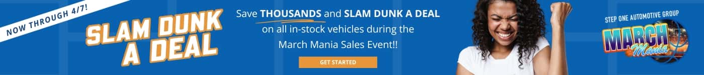 Save Thousands and SLAM DUNK A DEAL on all in-stock vehicles during the March Mania Sales Event at Step One GMC Fort Walton Beach in Fort Walton Beach, FL. Select the image to get started.