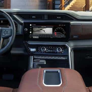 2022 GMC 1500 interior of front seat and dashboard