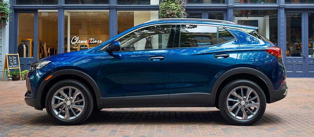 2023 Buick Encore exterior parked in front of shop