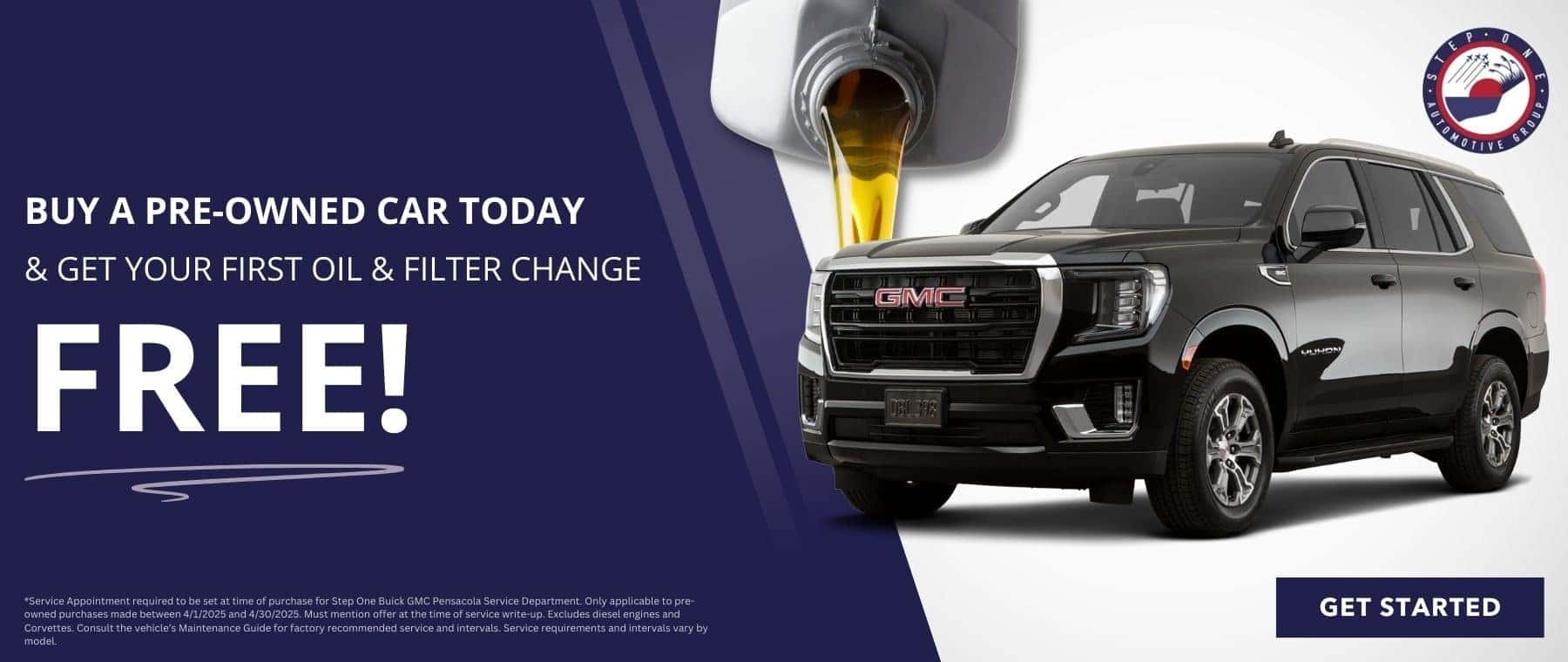 Buy a Pre-Owned Car Today – Get Your First Oil & Filter Change FREE at Step One Buick GMC Pensacola in Pensacola, FL. Select the image to view matching inventory.