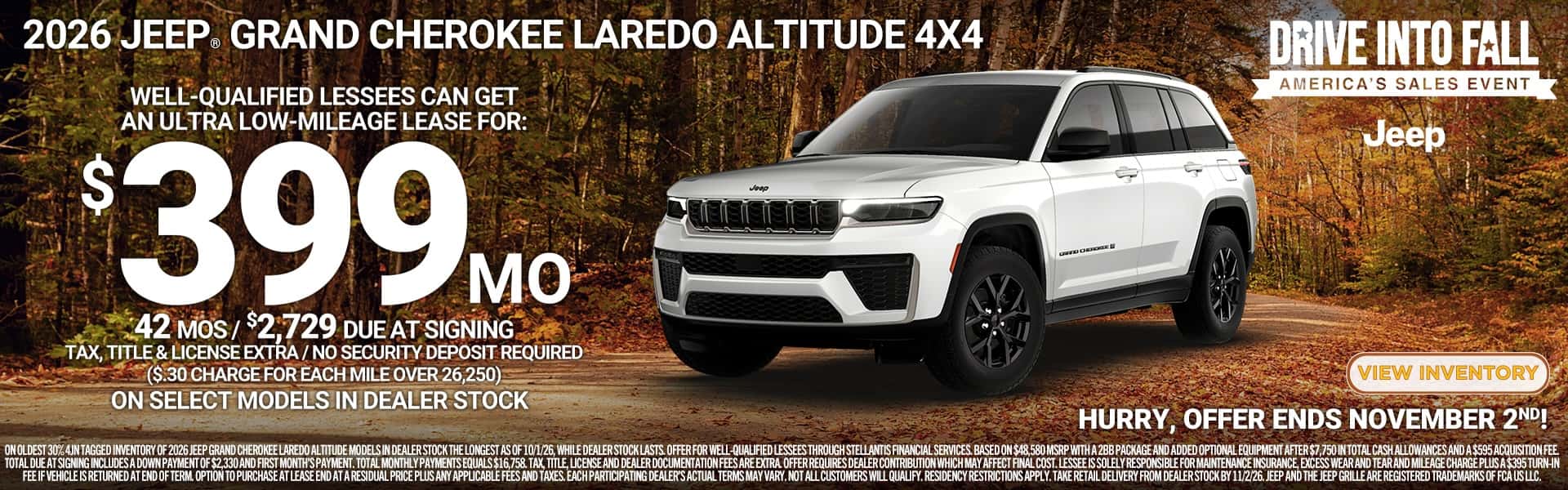 grand cherokee october lease