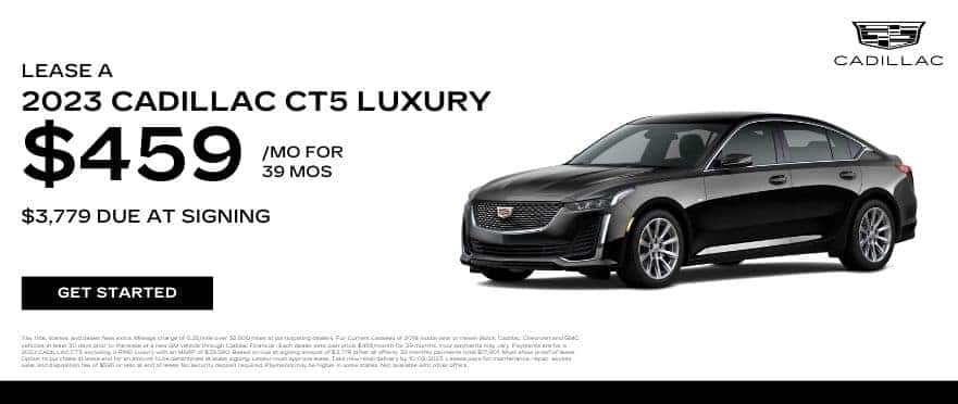 2023 Cadillac CT5 Luxury - $459 mo for 39 mos. with $3779 due at signing at Cadillac Fort Walton Beach