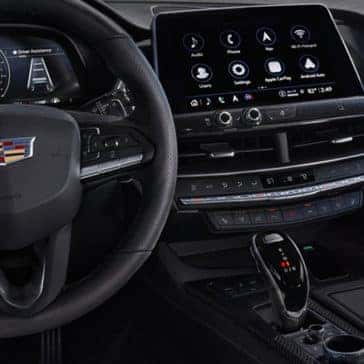 2022 Cadillac CT5 interior dashboard and steering wheel