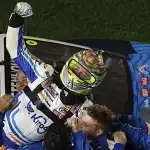 Stenhouse celebrates at the Daytona 500