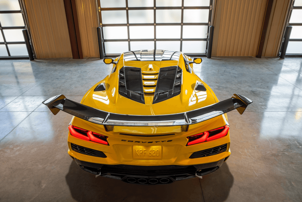 Chevrolet Corvette ZR1 Parked Rear View in a Garage