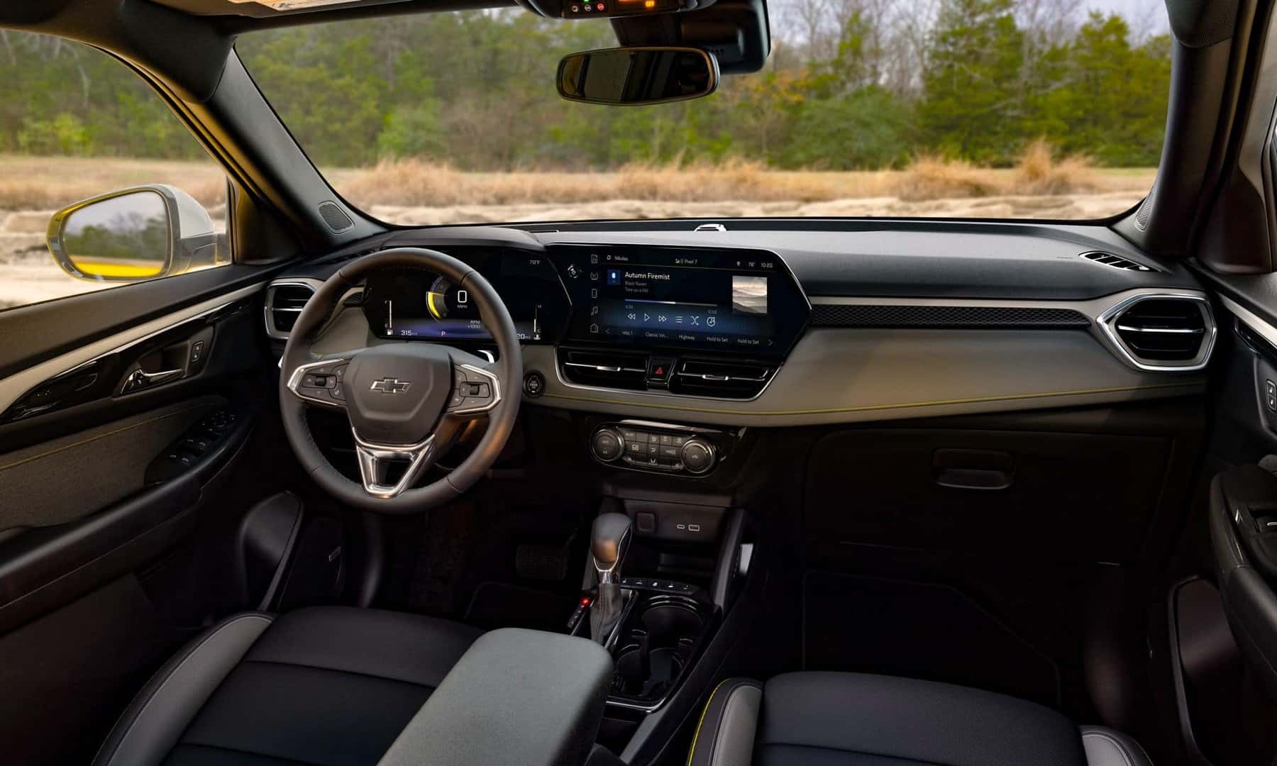 The Front Interior Of The Stylish And Innovative 2024 Chevy Trailblazer