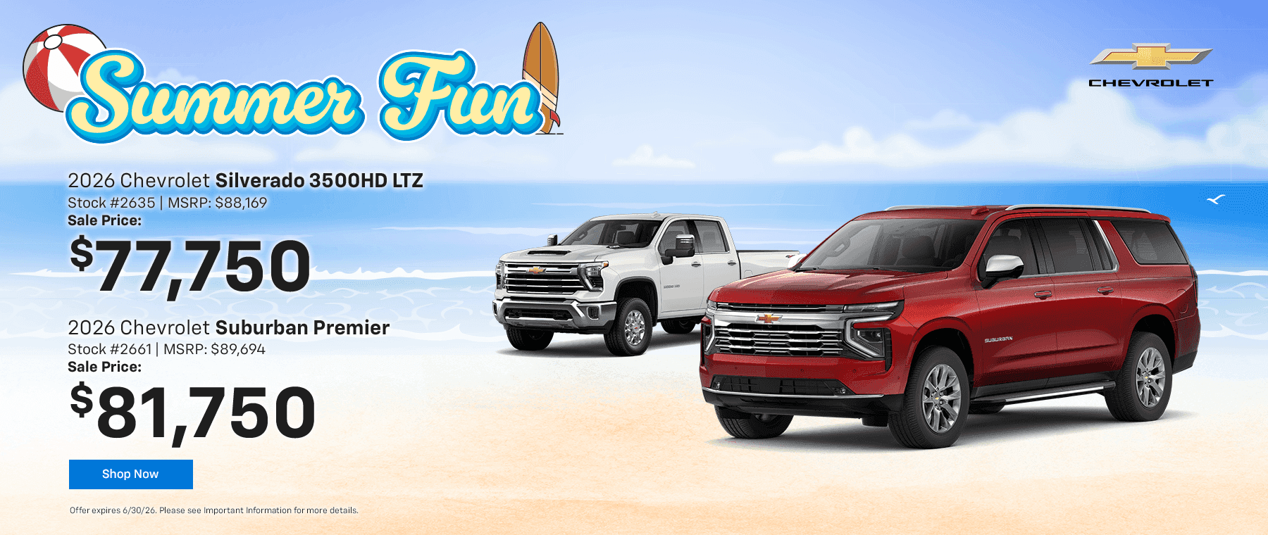 2026 Chevrolet Silverado 3500HD LTZ 2026 Chevrolet Suburban Premier