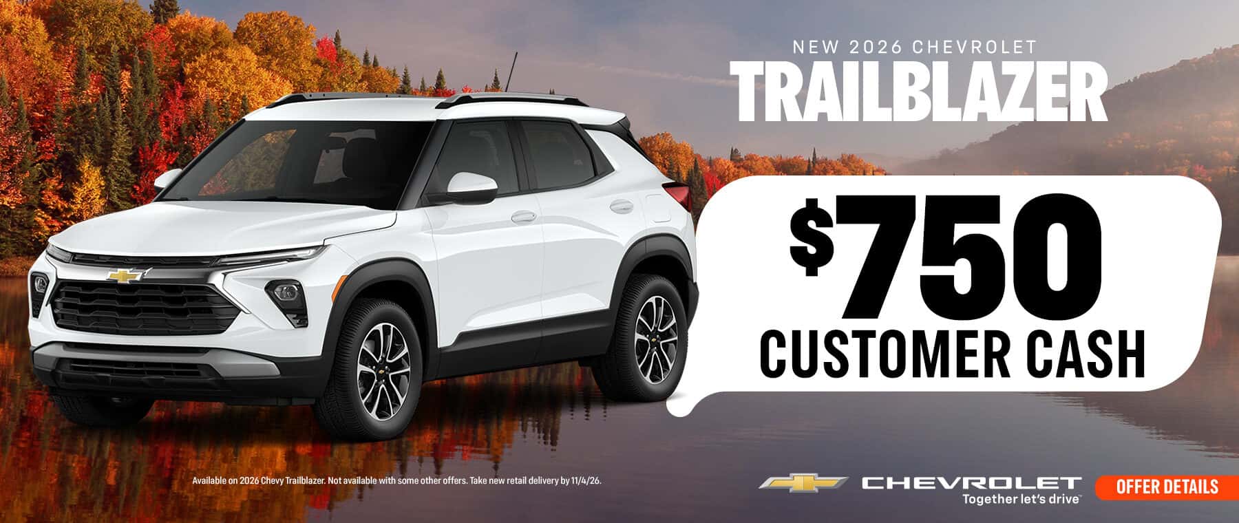 2026 Chevrolet Trailblazer - $750 Customer Cash