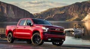 A red 2024 Chevy Silverado 1500 RST is shown parked after viewing a Chevy Silverado for sale near Waskom.