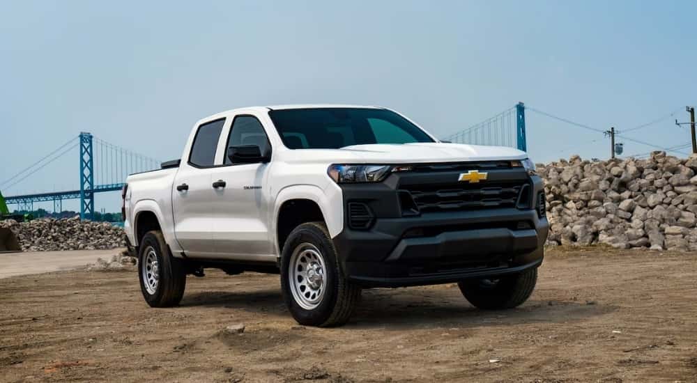 2025 Chevy Colorado WT parked near a bridge in Ruston