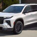 White 2026 Chevy Traverse parked in a driveway