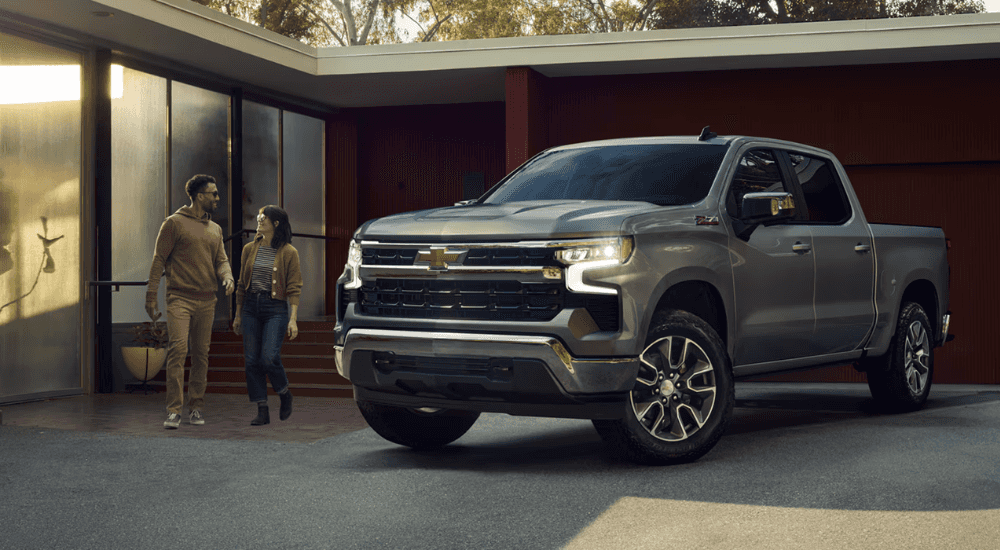 A couple gets into their 2026 Chevy Silverado 1500