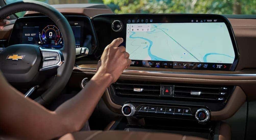 Infotainment screen in a 2026 Chevy Tahoe.