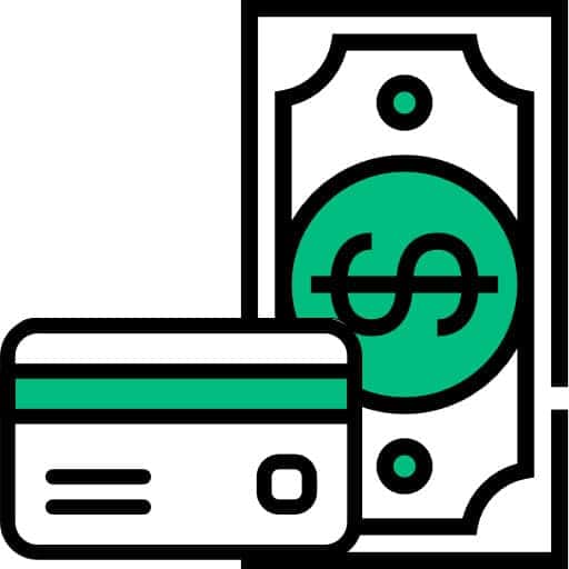 Credit card and dollar bill
