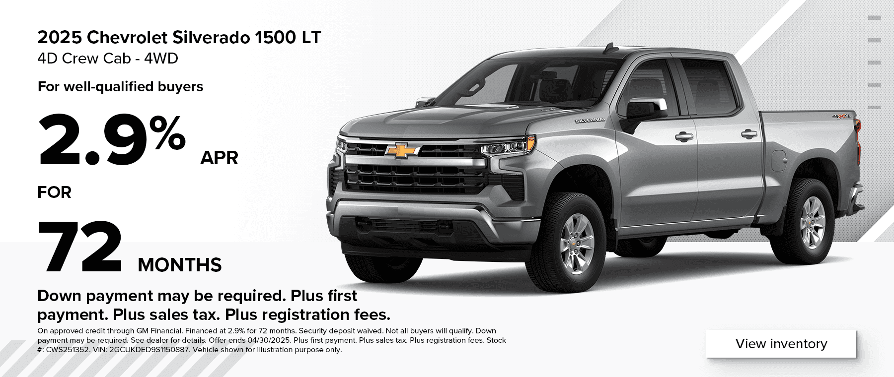 Chevy Silverado Financing Offer