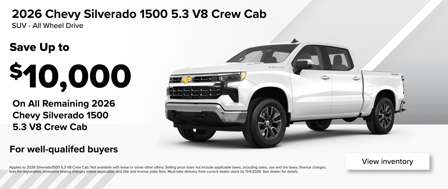 Save up to $10,000 on a new Chevy Silverado at West Herr Chevrolet near Syracuse and Clay, NY