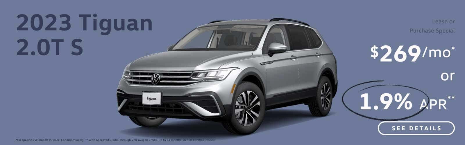 New 2023 Volkswagen Tiguan S Special APR and Lease at Emich VW in Denver, Colorado