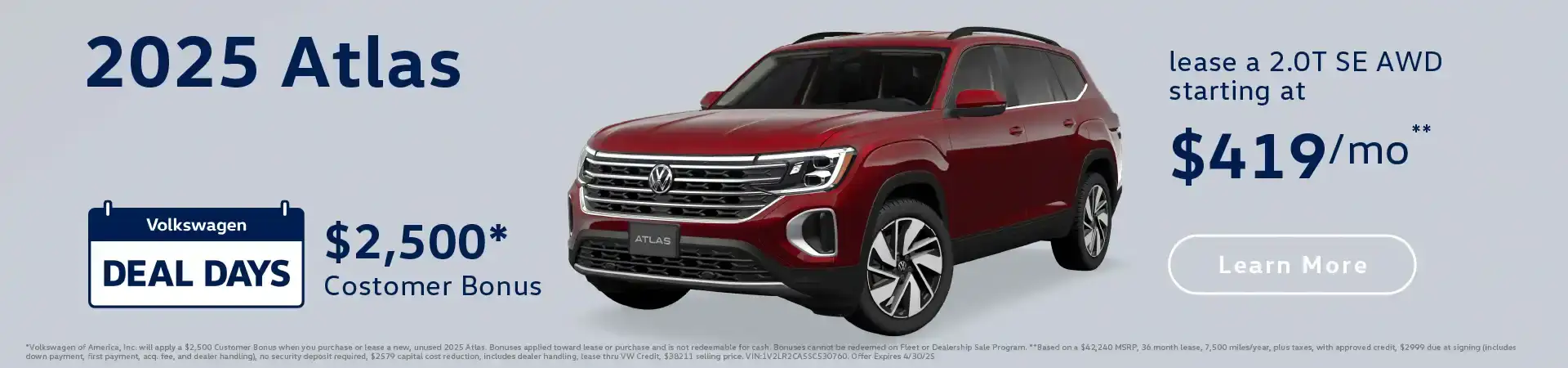 2025 Atlas Deal Days Special at Emich Volkswagen of Boulder