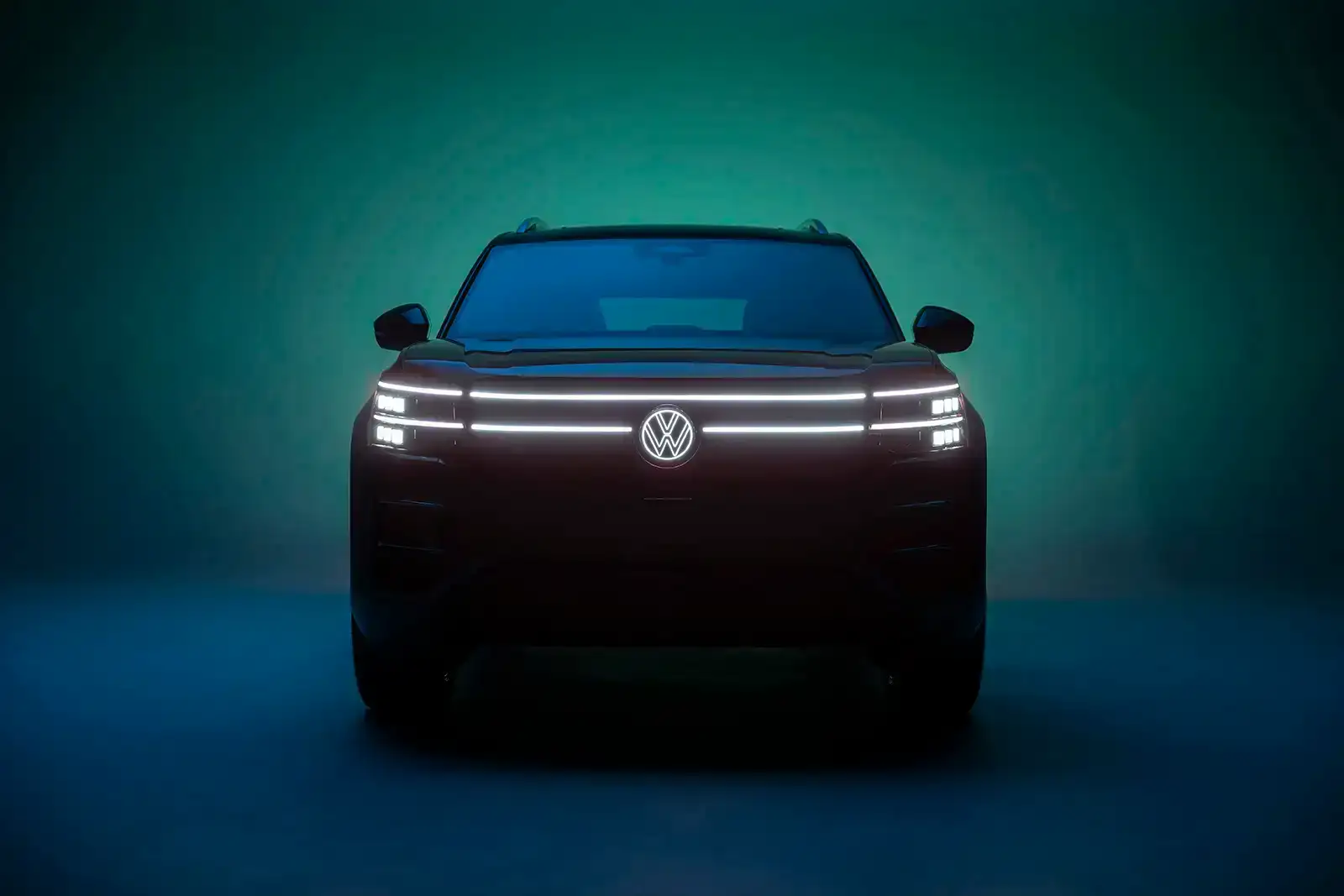 Rear three-quarter view of the 2027 Volkswagen Atlas showing redesigned taillights and bold proportions