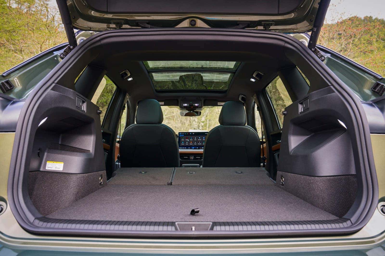 2026 Volkswagen Tiguan cargo area with the rear seats folded