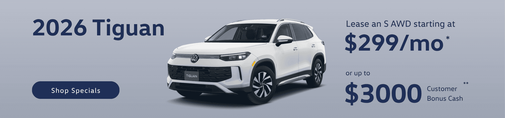 Emich VW of Boulder September 2026 Tiguan S Lease Special