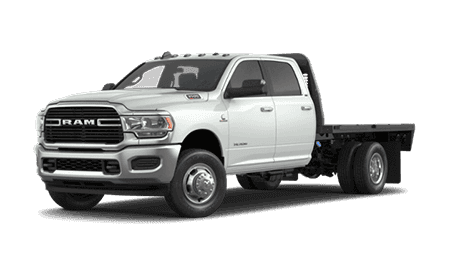 A white Ram Cab Chassis Tradesman