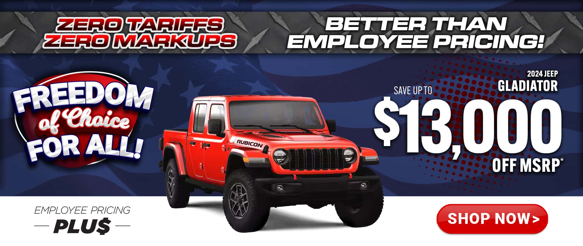2024 Jeep Gladiator - savings up to $13,000 Off MSRP