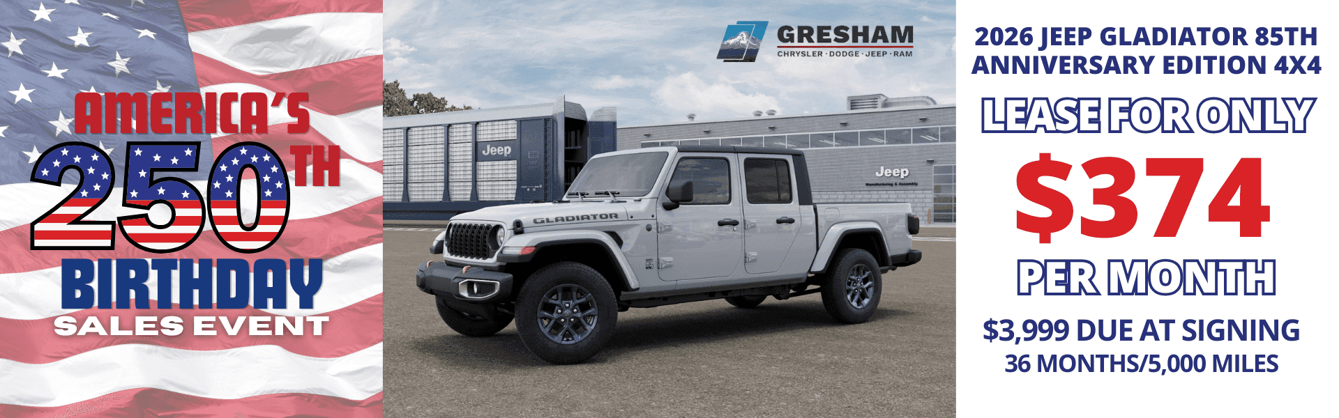 2026 Jeep Gladiator 85th Anniv Edition Offer