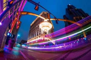 Playhouse Square at night in Cleveland, Ohio