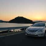 Hyundai Sonata driving on road