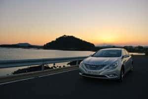 Hyundai Sonata driving on road