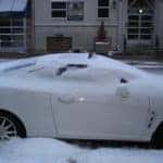 A car covered in snow