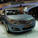 Hyundai Elantra in an indoor showroom