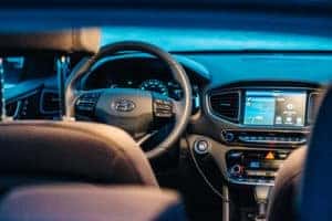 The interior of a Hyundai Ioniq