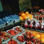 An assortment of fruits at a farmer's market