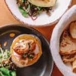 The plates of plant based dishes