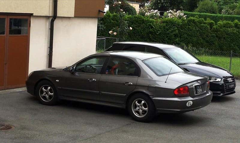 Hyundai Sonata Parked in a Driveway