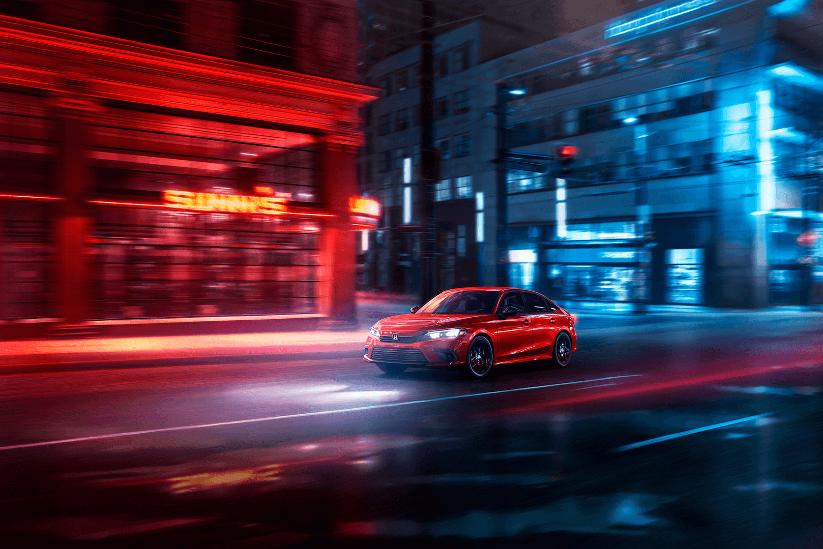 Honda Civic Driving On Road