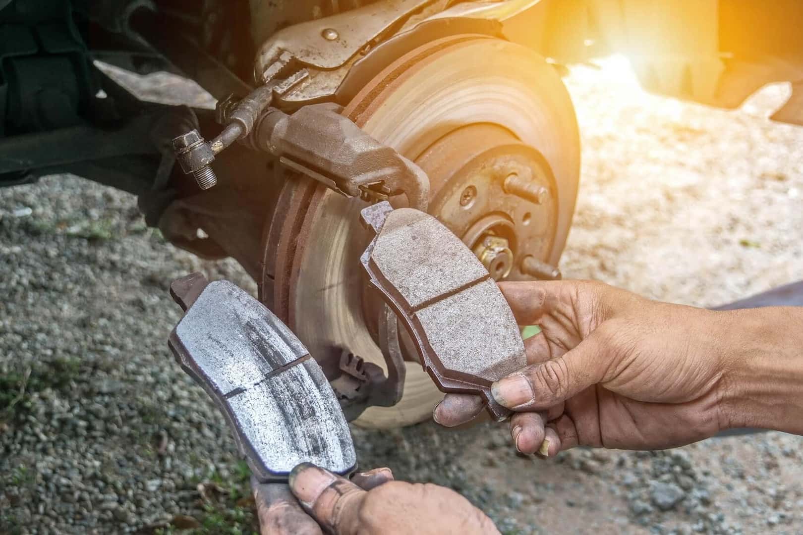 Worn brake pads