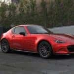 Red Mazda MX-5 Miata Sports Car Trees Road