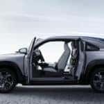 White Mazda MX-30 SUV Brick Floor