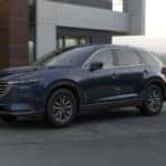 Blue Mazda CX-9 SUV Outside Home