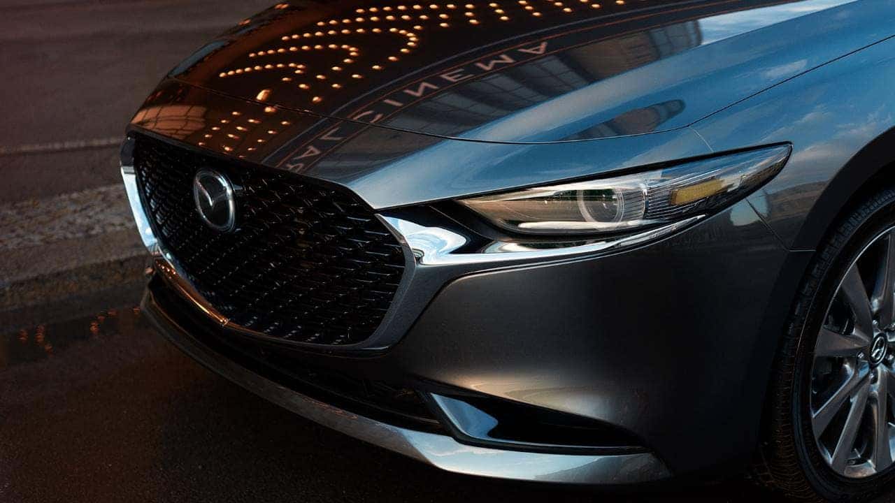 Blue Mazda 3 Hood Lights