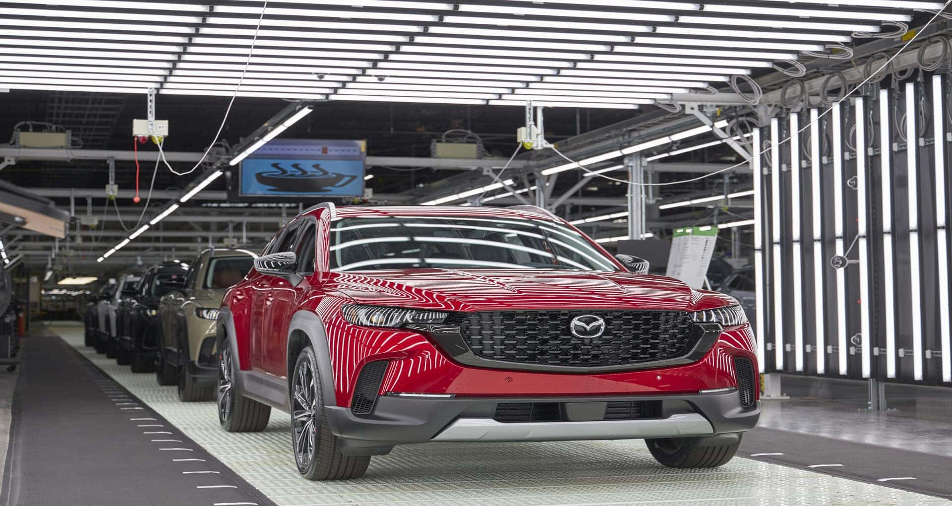 Red Mazda CX-50 SUV Lights Factory