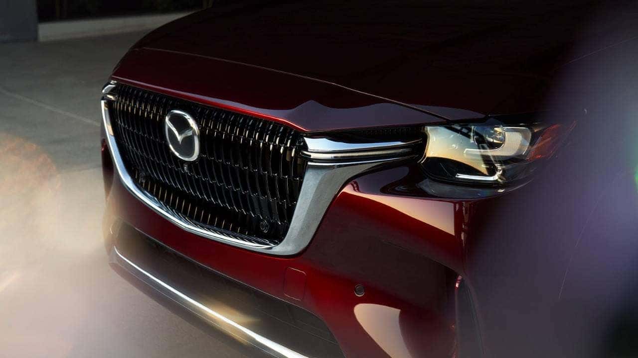 Red Mazda SUV Grille